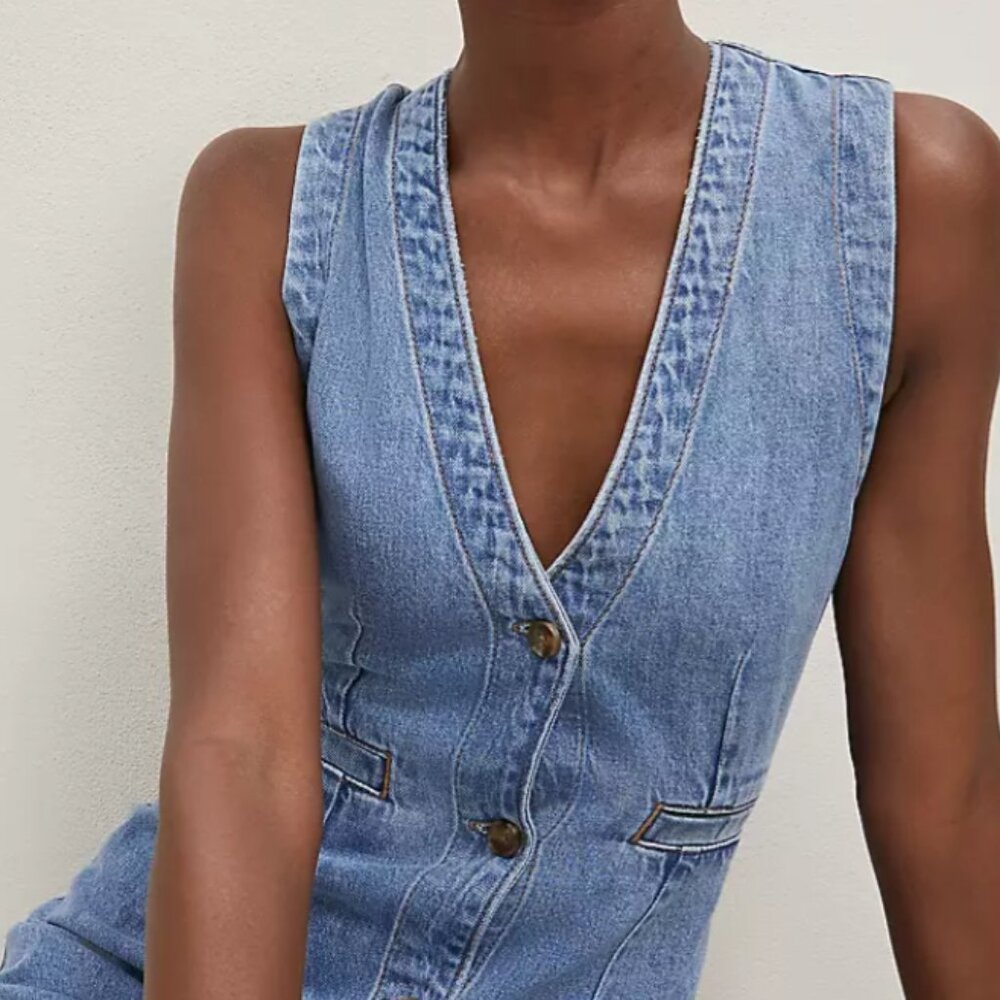 Ann Taylor Modern Denim Shirtdress / 10P Authentic Indigo NWT Orig 169 - Picture 3 of 8